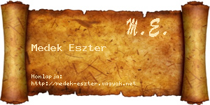 Medek Eszter névjegykártya